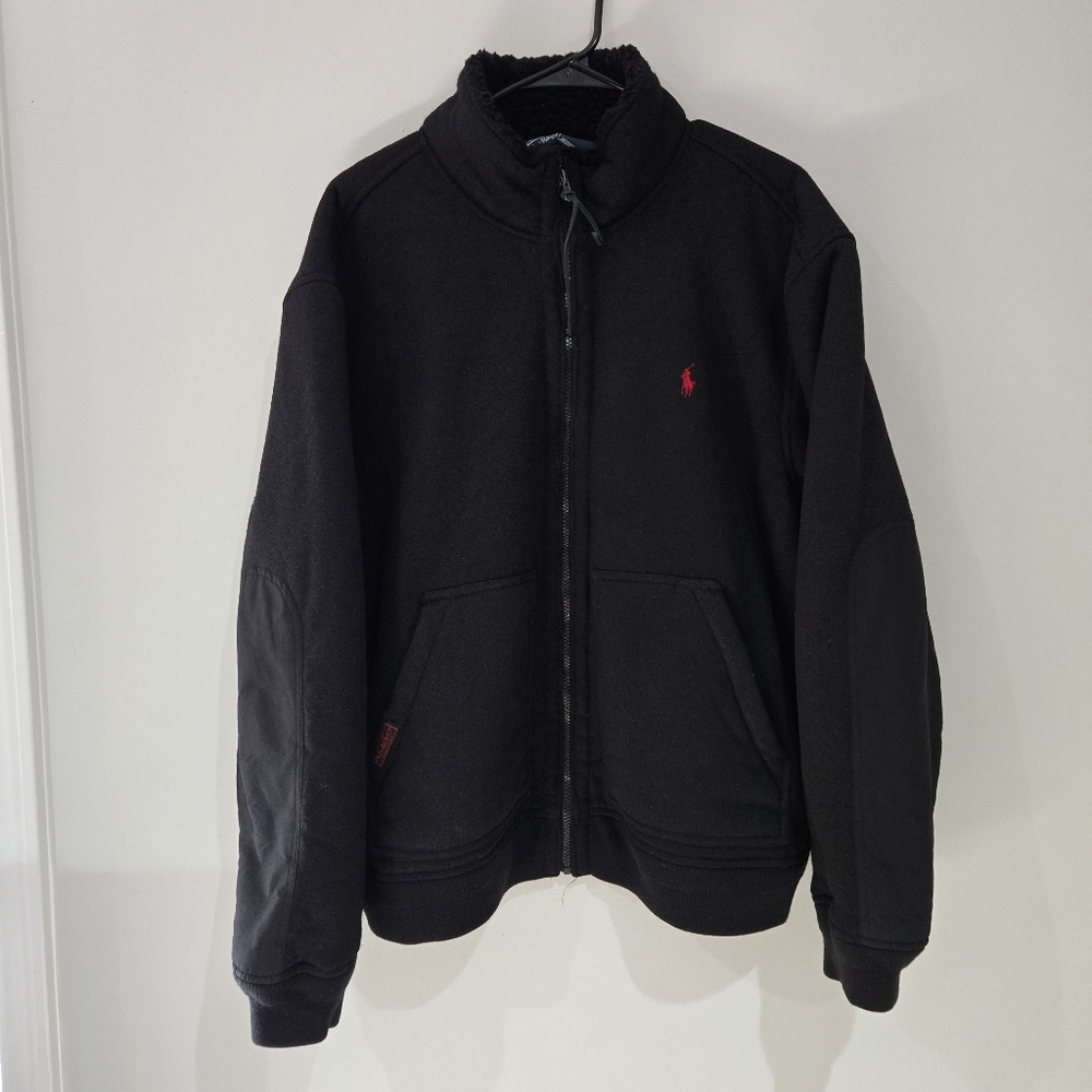 Vintage 90s Polo Ralph Lauren Deep Pile Sherpa Lined Full Zip Jacket